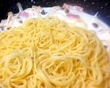 ベーコンとしめじのクリームパスタ　作り方11写真