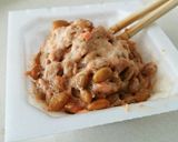 納豆と鮭フレークで健康トースト♡作り方3写真