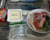 キムチチゲ風スープ作り方1写真