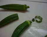 *　トースターで♫オクラとソーセージ　*作り方1写真