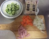 簡単おつまみ☆全部茹での素麺サラダ作り方1写真