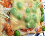 のせて焼くだけ！鮭チーズ枝豆トースト♡作り方2写真