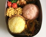 ツムツム☆プーさんとピグレットのキャラ弁作り方1写真