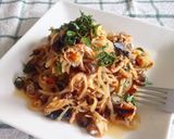 塩鯖としめじの和風しらたきパスタ作り方3写真