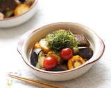 サイコロステーキと夏野菜の焼き浸し作り方3写真