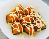 簡単リメイク！カボチャ煮のマヨチーズ焼き作り方2写真