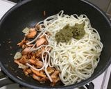 鮭と水菜の柚子胡椒ペペロンチーノ作り方10写真
