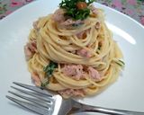 ツナと梅肉と大葉の手間なし冷製パスタ作り方5写真