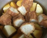 晩御飯 おかず 簡単ジャガイモと油麩煮作り方4写真