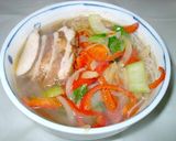 お茶ゆで鶏のスープビーフン作り方8写真