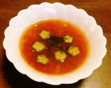 夏のさっぱりトマトとオクラスープ作り方7写真