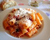 ナスとバジルのトマトパスタ作り方7写真