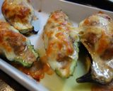 茄子とゴーヤのハンバーグ詰め作り方4写真