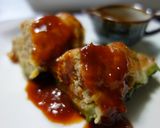 茄子とゴーヤのハンバーグ詰め作り方5写真