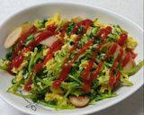 ケチャップかけるだけ！豆苗の卵とじ。作り方4写真