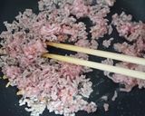 キャベツとひき肉の豆乳スープ作り方3写真