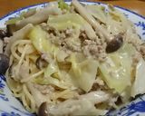 キャベツとひき肉の豆乳スープ作り方8写真