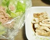 ツナ缶汁で味付けエリンギとレタスのサラダ作り方3写真