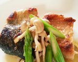 ★鮭ときのこ・アスパラのバター焼き★作り方7写真