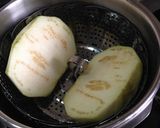 長岡巾着なすの蒸しなすと冷やし茶漬け作り方2写真