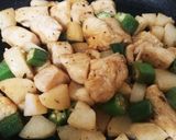 簡単!長芋と鶏肉、オクラのソテー作り方3写真