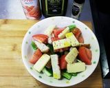 レンジで簡単　夏野菜と竹輪のチーズ焼き作り方2写真