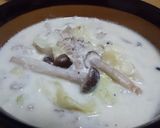 キャベツとひき肉の豆乳スープ作り方7写真