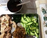 茹で鶏と搾菜の和えそば作り方1写真