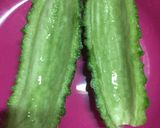 ゴーヤのつくね詰め蒸し焼き作り方1写真