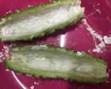 ゴーヤのつくね詰め蒸し焼き作り方2写真