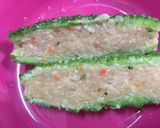 ゴーヤのつくね詰め蒸し焼き作り方3写真