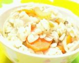 胚芽押麦の炊き込みごはん（鶏セロリなど）作り方4写真