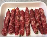 切落し肉で豪華に☆簡単肉巻きステーキ作り方4写真