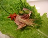 塩豚と薬味の葉っぱ巻き♪　作り方4写真