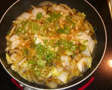 白菜とキノコのすき焼き風味卵とじ作り方3写真