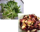 タコと水菜のサッと炒め作り方1写真