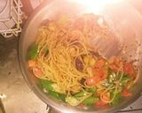 茄子トマトオクラアンチョビパスタ作り方5写真