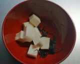 レンジで簡単即席味噌汁☆お豆腐とわかめ。作り方2写真