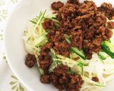 胡瓜とひき肉の冷やし稲庭うどん作り方5写真