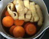 朝食おかず モロッコ隠元と人参揚げの煮物作り方2写真