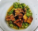 土用にも？さんま蒲焼缶とすし酢で鰻ざく風作り方4写真