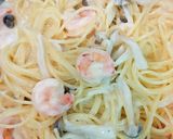 簡単ランチ☆海老アスパラのクリームパスタ作り方13写真