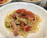 トマトとバジルとベーコンの冷温パスタ作り方13写真