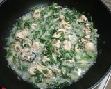 大人の塩味☆牡蠣と春菊のパスタ作り方4写真