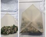 春巻き皮で作る餃子風鉄板ニラ饅頭作り方4写真
