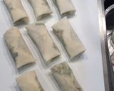 春巻き皮で作る餃子風鉄板ニラ饅頭作り方5写真