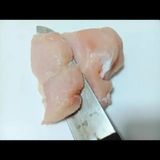 柔らか鶏むね肉と白ねぎの緑の部分の焼肉のたれ焼き作り方2写真