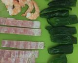 和風ペペロン？エビとピーマンの辛口パスタ作り方2写真