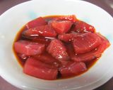 アボカドのマグロ漬け乗せ~簡単~作り方1写真