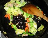 回鍋肉のついでに作るビーフン焼きそば作り方7写真